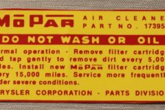 Luftrenar Dekal Mopar V8-4V 1957-62