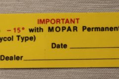 Anti Freeze Dekal Mopar 1960