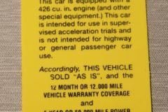 Warrenty Avoidance Dekal Mopar 1963-65