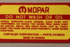 Service Dekal Mopar "318" 1966