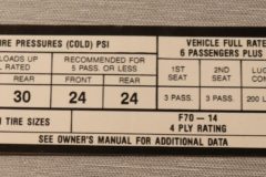 Tire Pressure Dekal Polara (tidig) 1968