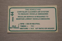 Emission Dekal Mopar 1968-70