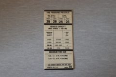 Tire Pressure Dekal Charger 7.75x14, 7.75x15 1969