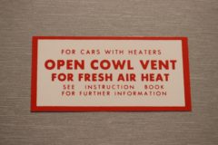 Glove Box Cowl Vent Dekal Mopar 1949-56