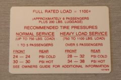 Tire Pressure Dekal Electra, Le Sabre Wildcat 1966