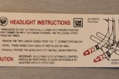 Headlight Inst. Dekal 1968-69 Riviera