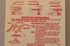 Jack Instruction Dekal 1970 Buick