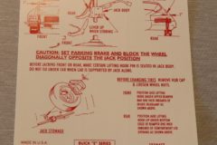 Jack Instruction Dekal Buick 1971