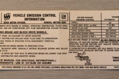Emission Dekal Buick 455 AT/MT 1973