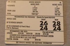 Tire Pressure Dekal 1973-74 Buick