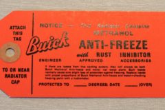 Antifreeze Tag 1946-60 Buick