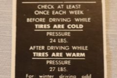 Tire Pressure Dekal Buick 1948-50