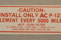 AC Oil Filter Dekal Buick 1951-53