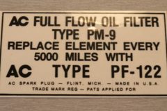 Oljefilter Dekal 1953-59 Buick