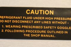 Air Cond. Comp Warning Dekal 1955-63 Buick