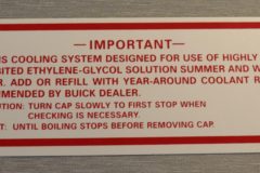 Cooling System Dekal Buick 1964 & Skylark 1962-64