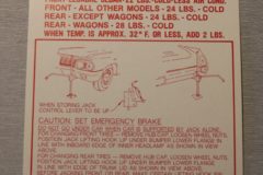 Jack Instruction Dekal 1963 Buick