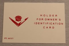 Plastic I.D Card 1950-56 Cadillac
