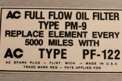 Oil Filter Lid Dekal Cadillac 1954-57