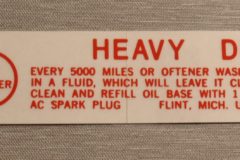 Air Cleaner Service Dekal Cadillac 1956-57