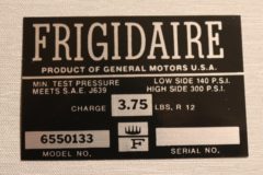 Frigidaire Air Cond. Comp. Dekal Cadillac 1965