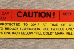 Cooling Caution Dekal 1965-67 Cadillac