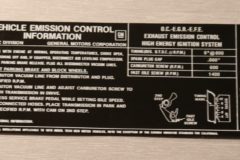 Emmission Dekal 1976 Cadillac