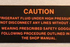 Air Cond. Comp. Warning Dekal Oldsmobile 1955-63