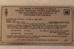 Emission Dekal Oldsmobile 350-2V A/T, M/T 1969