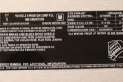 Emmission Dekal Pontiac 350-2V 1971