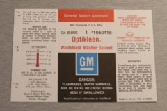 GM Optikleen W/W Dekal 1959-67 GM