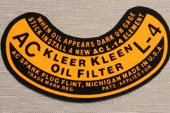 Oljefilter Dekal 1937-58 GM