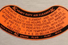 Oil Bath Air Cleaner Dekal, 2x4 Carb 1956-57 Cadillac