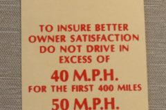 Break-In MPH Inst. Tag Chevrolet 1937-54