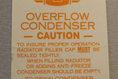 Radiator Condenser Overflow Tank Dekal Chevrolet 1949-54