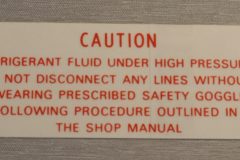 Air Cond. Warning Dekal Chevrolet 1955-62