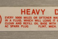 Luftrenar Dekal Chevrolet 6 Cyl. 1958-61