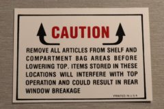 Conv. Top Caution Dekal 1964-68 Chevrolet