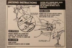 Jack Instruction Chevrolet Conv. 1966