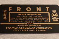 Luftrenar Dekal Chevrolet Chevy II 327" 275 HP