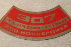 Luftrenar Dekal Chevrolet 307" Turbo-Fire 200 HP 1968 & 1970