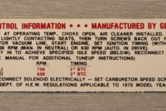 Emission Dekal Chevrolet 1970