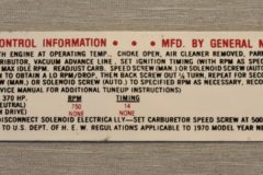 Emission Dekal 1970 Chevrolet
