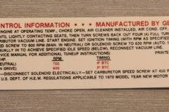 Emission Dekal Chevrolet 1970