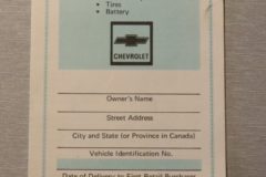 Garanti Information Dekal Chevrolet 1977