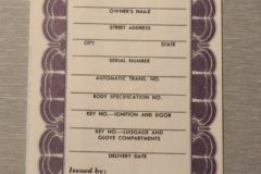 Owners Service Policy Lincoln 1940-60