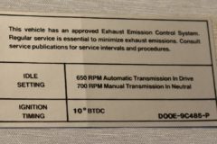 Emission Dekal Mercury 429-4V AT/MT Tidig 1970