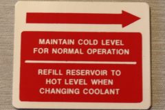 Coolant Overflow Dekal Cougar 1976-78