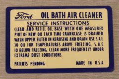 Luftrenar Dekal Ford (oljebad) 1949-51