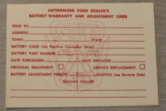 Battery Warrenty Dekal Ford 1956-57